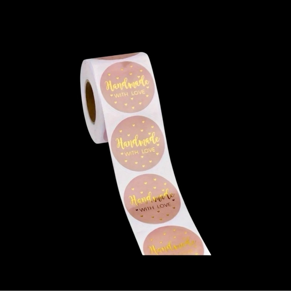 Pink Gold ‘Handmade With Love’ Stickers